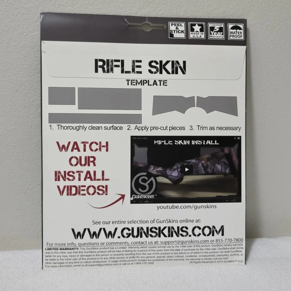GunSkins Rifle Skin UNDERTOW Wrap DIY Vinyl Kit‎ Blue Black White